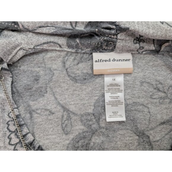 Alfred Dunner Women's Sweater Size 1X Gray Floral Print 2-For Cardigan - Picture 9 of 16